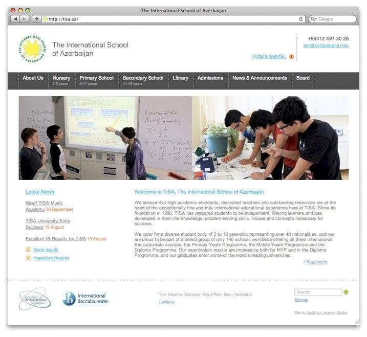 Website for The International School of Azerbaijan .jpg